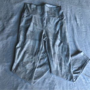 White and grey camo leggings